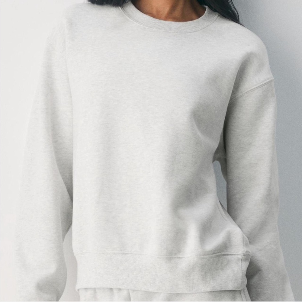 Heather Cloud White Aritzia Perfect Crewneck